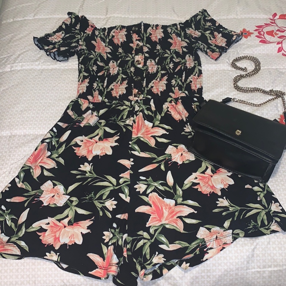 Black & Floral romper